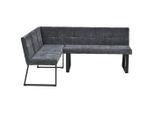 Livetastic , Dunkelgrau , Metall, Textil , Eckteil, nur wie online abgebildet bestellbar , 191x152 cm , Esszimmer, Bänke, Polsterbänke