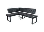 Livetastic , Schwarz , Metall, Textil , 185x134 cm , Esszimmer, Bänke, Polsterbänke