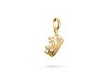 Charm-Einhänger THOMAS SABO "Charm Krone mit Zirkonia - Connect", gold (gelbgoldfarben, kristallweiß, kristallweiß), Charms, Damen, Silber 925 (recycelt), mit Zirkonia (synth.)