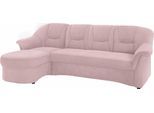 Ecksofa DOMO COLLECTION "SARAFINA 232x146 cm, auch mit Federkern für noch mehr Sitzkomfort", rosa (flamingo), B:232cm H:83cm T:146cm, Luxus-Microfaser (92% Polyester, 8% Nylon);Microfaser PRIMABELLE (100% Polyester);Microfaser PRIMABELLE (100% Polyester) / Struktur (90% Polyester; 10% Polyacryl), Sofas, Ecksofa, whlw. mit Bettfunktion, L-Form