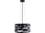 PACO HOME Pendelleuchte "SHANNON", schwarz, 3, Ø 40cm H: 173cm, Leuchten, Hängelampe Esszimmer Esstischlampe Metall Korb Ø 40cm 3 Flammig, Pendelleuchte