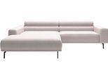 Ecksofa "Tossa, Modernes Design trifft smarte Funktione, Breite 258 cm", beige (weiß), B:258cm H:71cm T:217cm, 100% Polyester, SCHÖNER WOHNEN-KOLLEKTION, Sofas, Ecksofa, Motorischer Sitzvorzug, Kopfteil-Funktion & Saugroboter-Höhe
