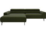 Ecksofa "Tossa, Modernes Design trifft smarte Funktione, Breite 258 cm", grün (moos), B:258cm H:71cm T:217cm, 95% Polyester, 5% Nylon, SCHÖNER WOHNEN-KOLLEKTION, Sofas, Ecksofa, Motorischer Sitzvorzug, Kopfteil-Funktion & Saugroboter-Höhe