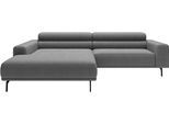 Ecksofa "Tossa, Modernes Design trifft smarte Funktione, Breite 258 cm", grau (platin), B:258cm H:71cm T:217cm, 100% Polyester, SCHÖNER WOHNEN-KOLLEKTION, Sofas, Ecksofa, Motorischer Sitzvorzug, Kopfteil-Funktion & Saugroboter-Höhe