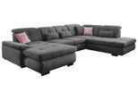 Ecksofa DIE PLANBAR "MP-IN16012 U-Form, mit Kaltschaum-Polsterung", grau, B:371cm H:85cm T:260cm, 85% Polyester;15% Nylon, Sofas, Ecksofa, inkl. Sitztiefenverstellung wahlweise mit weiteren Funktionen