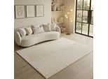 Teppich SEHRAZAT "Rio 1700, auch als Läufer", creme, B:80cm H:7mm L:300cm, Polyester, Teppiche, Teppich, Kurzflor, grafisches Hoch Tief Muster, Wohnzimmer