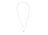 Kette mit Anhänger LASCANA "Halskette", Damen, Gr. Metall, L: 68, silberfarben, glänzend, Basic, Halsketten, mehrreihige Halskette, geometische Anhänger