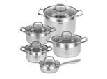 Topf-Set RESTO KITCHENWARE "LIBRA, spülmaschinengeeignet", silberfarben, Töpfe, für alle Herdarten geeignet, auch Induktion