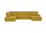 Wohnlandschaft DOMO COLLECTION "TREVISO inkl. Zierkissen, moderne Steppung, XXL: 364x201x83 cm", gelb (senf), B:364cm H:83cm T:201cm, 95% Polyester, 5% Polyamid, Sofas, Wohnlandschaft, wahlweise mit Bettfunktion, in vielen Bezugsarten auch in Cord U-Form