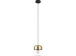 EGLO Hängeleuchte "MARYVILLA Pendellampe, Stahl und Glas, E27, IP20, Esstischlampe, Lampe", braun (schwarz, braun), Ø 17cm H: 110cm, 1 Stk., Leuchten, Hängeleuchte, H110 x Ø17 cm, schwarz, brüniert, 1X40W exkl., Hängeleuchte