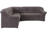 Ecksofa DOMO COLLECTION "SARAFINA 240x190 cm, auch mit Federkern für mehr Sitzkomfort", grau (stone), B:240cm H:83cm T:190cm, Microfaser PRIMABELLE (100% Polyester) / Struktur (90% Polyester; 10% Polyacryl);Luxus-Microfaser (92% Polyester, 8% Nylon);Microfaser PRIMABELLE (100% Polyester), Sofas, Ecksofa, whlw. mit Bettfunktion, elegantes Design, L-Form