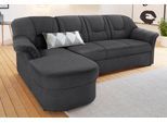 Ecksofa DOMO COLLECTION "SARAFINA 232x146 cm, auch mit Federkern für noch mehr Sitzkomfort", grau (anthrazit), B:232cm H:83cm T:146cm, Luxus-Microfaser (92% Polyester, 8% Nylon);Microfaser PRIMABELLE (100% Polyester);Microfaser PRIMABELLE (100% Polyester) / Struktur (90% Polyester; 10% Polyacryl), Sofas, Ecksofa, whlw. mit Bettfunktion, L-Form
