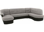 Wohnlandschaft DOMO COLLECTION "SARAFINA 295x83x180 cm, auch mit Federkern für mehr Sitzkomfort", schwarz-weiß (schwarz, weiß, grau), B:295cm H:83cm T:180cm, Luxus-Microfaser (92% Polyester, 8% Nylon);Microfaser PRIMABELLE (100% Polyester);Microfaser PRIMABELLE (100% Polyester) / Struktur (90% Polyester; 10% Polyacryl), Sofas, Wohnlandschaft, whlw. mit Bettfunktion, elegantes Design, U-Form