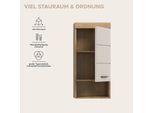 Hängeschrank WELLTIME "SIENA, Breite 37cm, 1 Tür, 1 offenes Fächer, 1 Einlegeboden, MDF-Front", evoke oak nachbildung, kaschmir matt, B:37cm H:79cm T:24cm, Holzwerkstoff, Schränke, Hängeschrank, in verschiedenen Farben erhältlich, Badmöbel, Badschrank, Schrank, Bad