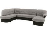 Wohnlandschaft DOMO COLLECTION "SARAFINA 295x83x180 cm, auch mit Federkern für mehr Sitzkomfort", schwarz-weiß (schwarz, weiß, grau), B:295cm H:83cm T:180cm, Luxus-Microfaser (92% Polyester, 8% Nylon);Microfaser PRIMABELLE (100% Polyester);Microfaser PRIMABELLE (100% Polyester) / Struktur (90% Polyester; 10% Polyacryl), Sofas, Wohnlandschaft, whlw. mit Bettfunktion, elegantes Design, U-Form