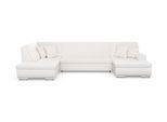 Wohnlandschaft DOMO COLLECTION "TREVISO inkl. Zierkissen, moderne Steppung, XXL: 364x201x83 cm", beige (creme), B:364cm H:83cm T:201cm, 95% Polyester, 5% Polyamid, Sofas, Wohnlandschaft, wahlweise mit Bettfunktion, in vielen Bezugsarten auch in Cord U-Form