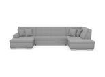 Wohnlandschaft DOMO COLLECTION "TREVISO inkl. Zierkissen, moderne Steppung, XXL: 364x201x83 cm", grau, B:364cm H:83cm T:201cm, 95% Polyester, 5% Nylon, Sofas, Wohnlandschaft, wahlweise mit Bettfunktion, in vielen Bezugsarten auch in Cord U-Form