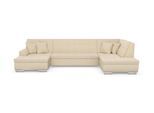 Wohnlandschaft DOMO COLLECTION "TREVISO inkl. Zierkissen, moderne Steppung, XXL: 364x201x83 cm", beige, B:364cm H:83cm T:201cm, 95% Polyester, 5% Nylon, Sofas, Wohnlandschaft, wahlweise mit Bettfunktion, in vielen Bezugsarten auch in Cord U-Form