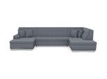 Wohnlandschaft DOMO COLLECTION "TREVISO inkl. Zierkissen, moderne Steppung, XXL: 364x201x83 cm", grau (steel), B:364cm H:83cm T:201cm, 95% Polyester, 5% Nylon, Sofas, Wohnlandschaft, wahlweise mit Bettfunktion, in vielen Bezugsarten auch in Cord U-Form