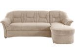 Ecksofa DOMO COLLECTION "SARAFINA 232x146 cm, auch mit Federkern für noch mehr Sitzkomfort", beige, B:232cm H:83cm T:146cm, Luxus-Microfaser (92% Polyester, 8% Nylon);Microfaser PRIMABELLE (100% Polyester);Microfaser PRIMABELLE (100% Polyester) / Struktur (90% Polyester; 10% Polyacryl), Sofas, Ecksofa, whlw. mit Bettfunktion, L-Form