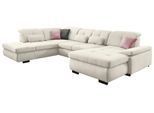 Ecksofa DIE PLANBAR "MP-IN16012 U-Form, mit Kaltschaum-Polsterung", beige (natur), B:371cm H:85cm T:260cm, 85% Polyester;15% Nylon, Sofas, Ecksofa, inkl. Sitztiefenverstellung wahlweise mit weiteren Funktionen