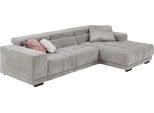 Ecksofa DIE PLANBAR "MP-IN15053 L-Form schmaler Schenkel", grau, B:303cm H:75cm T:190cm, 88% Polyester; 12% Polyamid, Sofas, Ecksofa, wahlweise mit Kopfteilverstellung und manueller Vorziehbank