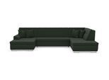 Wohnlandschaft DOMO COLLECTION "TREVISO inkl. Zierkissen, moderne Steppung, XXL: 364x201x83 cm", grün, B:364cm H:83cm T:201cm, 100% Polyester, Sofas, Wohnlandschaft, wahlweise mit Bettfunktion, in vielen Bezugsarten auch in Cord U-Form