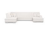 Wohnlandschaft DOMO COLLECTION "TREVISO inkl. Zierkissen, moderne Steppung, XXL: 364x201x83 cm", beige (creme), B:364cm H:83cm T:201cm, 95% Polyester, 5% Polyamid, Sofas, Wohnlandschaft, wahlweise mit Bettfunktion, in vielen Bezugsarten auch in Cord U-Form