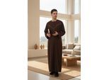 Mens bruin Eid Marokkaanse Thobe gewaad Djellaba Ramadan Eid Jubba LFS-HM10