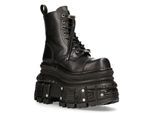New Rock metalen zwart leren militaire laarzen - MILI083CCT-C4