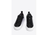 Wittchen Damen-Sneaker aus Leder mit Leopardenmuster, schwarzes Naturleder