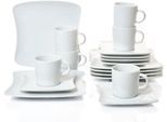 Kaffeeservice RETSCH ARZBERG "Geschirr-Set, Service SANDY", weiß, 18 Stk., Porzellan, Geschirr-Sets, Kaffeeservice, Porzellan Made in Germany, 18 Teile, für 6 Personen