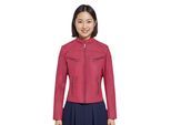 Roze casual slim-fit leren bikerjack voor dames - Tulsa