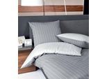Wendebettwäsche JANINE "TANGO", silber (silberfarben), B/L: 155cm x 220cm, 1 Stk., 1 Stk., Mako-Soft-Seersucker, B/L: 80cm x 80cm, 2 Stk., Mako-Soft-Seersucker, Obermaterial: 100% Baumwolle, Bettwäsche, Wendebettwäsche, mit Reißverschluss