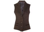 Dames Tweed jaren 1920 visgraat bruin vest