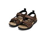 Sandale GEOX, Herren, Gr. 43, dunkelbraun, Lederimitat, Basic, Schuhe Sandale, Sommerschuh, Klettschuh, Sandale mit atmungsaktiver Spezial Membrane