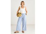 Blau gestreifte Leinen-Mix-Streifenhose