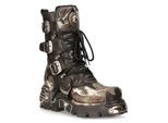 New Rock Flame Biker-Stiefel aus Leder mit Camouflage-Akzent – ​​M-591-S15