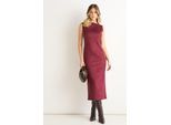 Pencil-Kleid aus Kunstwildleder in der Farbe Mulberry