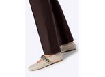 Wittchen Damen-Ballerinas aus echtem Leder mit glänzendem Riemen, weiß
