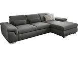 Ecksofa DIE PLANBAR "MP-IN17041 L-Form, Breite 325 cm", grau (anthrazit), B:325cm H:85cm T:195cm, 100% Polyester, Sofas, Ecksofa, mit Sitztiefenverstellung, optional Kopfteilverstellung & Bettfunktion