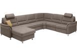 Wohnlandschaft DIE PLANBAR "ZE-EM16033 U-Form, Breite 330 cm", beige (mammut nougat), B:330cm T:262cm, 100% Polyester, Sofas, Wohnlandschaft, wahlweise mit Kopfstützen und Bettfunktion