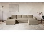 Wohnlandschaft COTTA "Drift U-Form Recamiere, Breite 327 cm", toffee, B:327cm H:86cm T:154cm, 96% POLYESTER (PES) 4% POLYAMID(PA), Sofas, Wohnlandschaft, optional auch mit Schlaffunktion, Wellenunterfederung