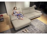 Ecksofa CALIA ITALIA "Toby Wing, B/T: 278/153 cm, Designsofa mit hohem Sitzkomfort, L-Form", beige (fango bull), B:278cm H:90cm T:153cm, Leder BULL (100% Leder), Sofas, Ecksofa, inklusive Sitztiefenverstellung, Füße in chrom glänzend