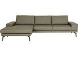 Ecksofa DIE PLANBAR "PN-EM20061, wahlweise frei im Raum stellbar", torro olive, B:310cm H:86cm T:180cm, Sofas, Ecksofa, wahlweise mit echt bezogenem Rücken und Sitztiefenverstellung