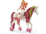 Spielfigur SCHLEICH "BAYALA, Meerjungfrau-Feya auf Unterwassereinhorn (70593)", rosa (weiß, altrosa, rosa), Spielfiguren, Kinder, Kunststoff, Spielfigur