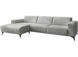 Ecksofa DIE PLANBAR "MP-IN24031", grau (santos silber), B:298cm H:75cm T:174cm, 100% Polyester, Sofas, Ecksofa, SoftSitz-Kaltschaumpolsterung, wahlweise mit motorischer Vorziehbank