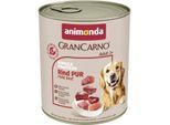animonda GranCarno Single Protein Nassfutter Hund Adult, Rind pur 12x800 g