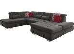 Wohnlandschaft DIE PLANBAR "MP-IN17004 U-Form, Breite 382 cm", schwarz, B:382cm H:84cm T:124cm, 100% Polyester, Sofas, Wohnlandschaft, Federkern-Polsterung, wahlweise mit Funktionen