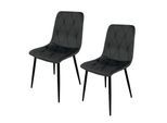 HTI-Living Stuhl Mesa Eco 2er-Set Velvet Grau